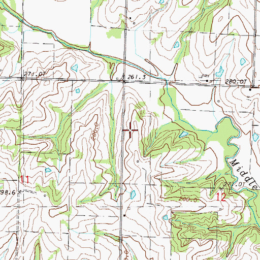 Topographic Map of New Harvard School, MO