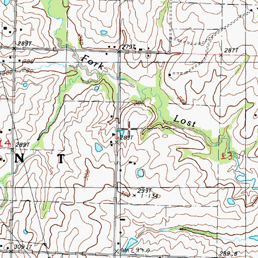 Topographic Map of Oak Grove School (historical), MO
