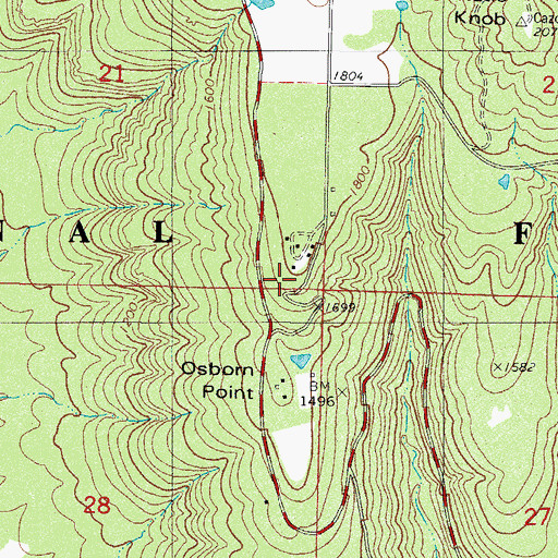 Topographic Map of Osborn Point, AR