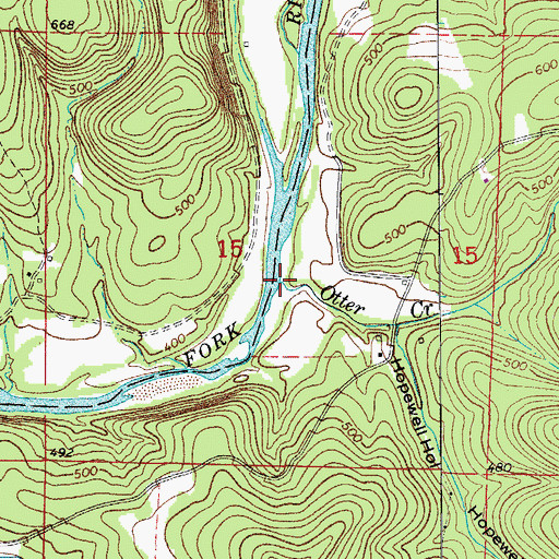 Topographic Map of Otter Creek, AR