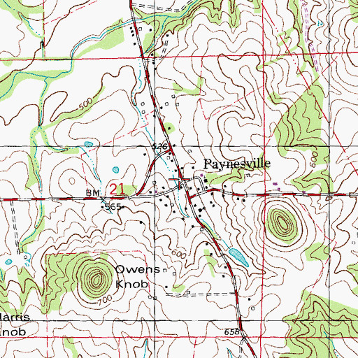 Topographic Map of Paynesville, MO