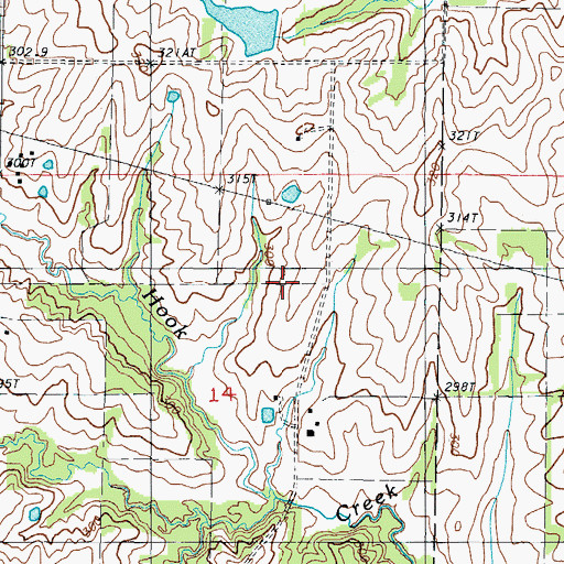 Topographic Map of Pence School (historical), MO