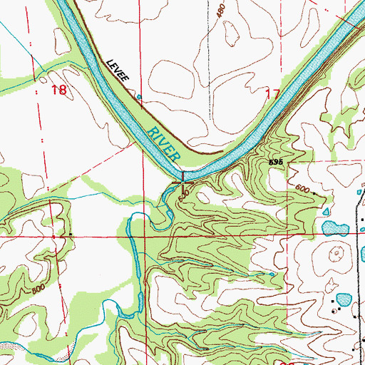 Topographic Map of Peno Creek, MO