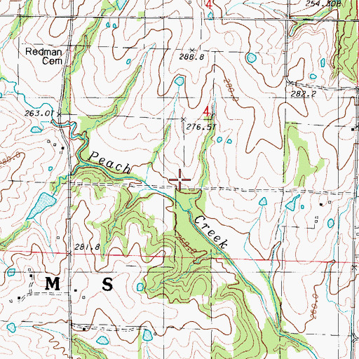 Topographic Map of Pleasant Valley School (historical), MO