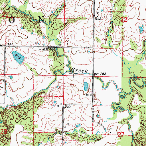 Topographic Map of Possum Walk Creek, MO