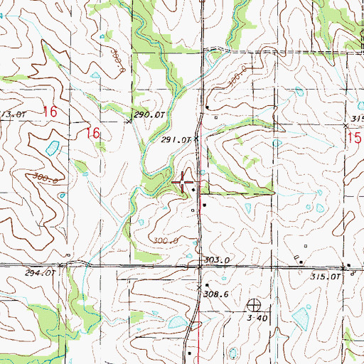 Topographic Map of Roberts School, MO