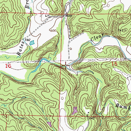 Topographic Map of Rumbo Branch, MO