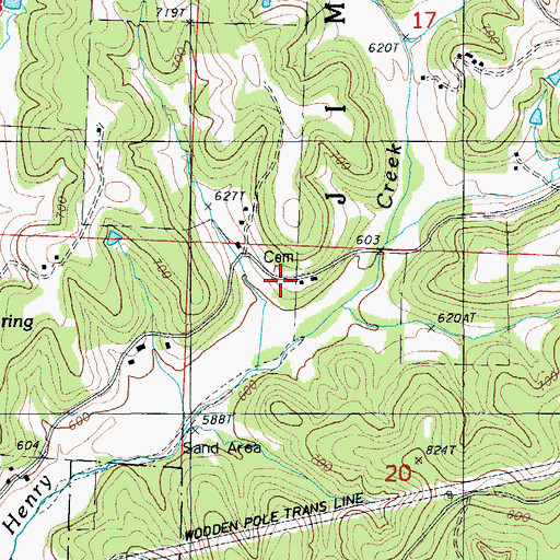Topographic Map of Rush Chapel (historical), MO