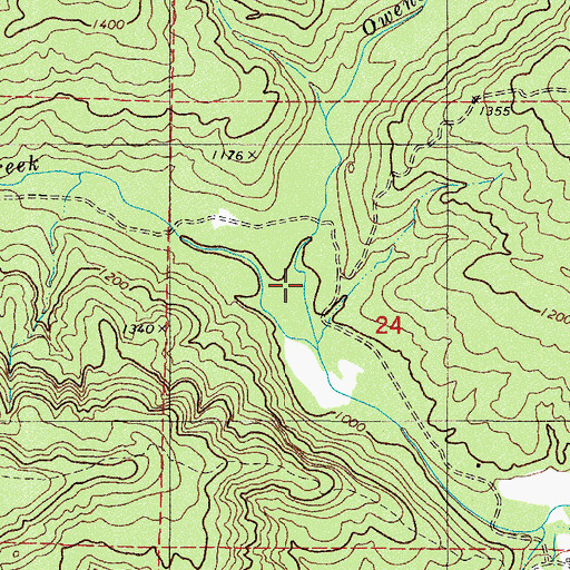 Topographic Map of Owens Creek, AR
