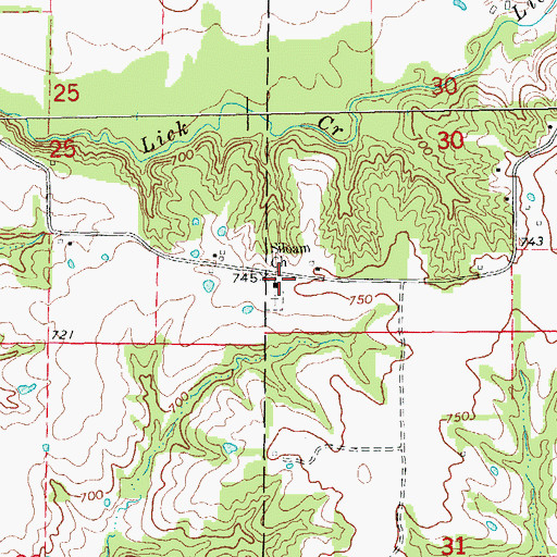 Topographic Map of Siloam Church, MO