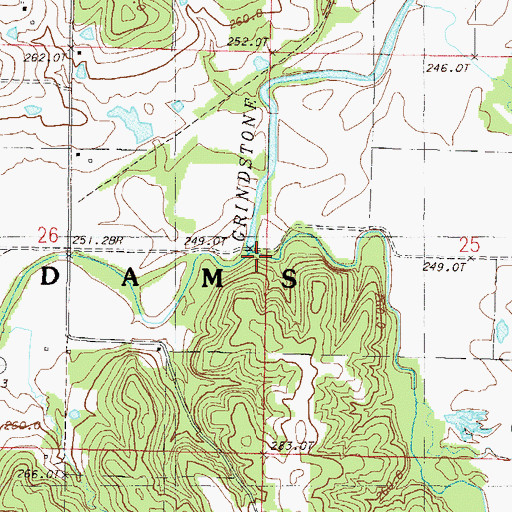 Topographic Map of Smith Branch, MO