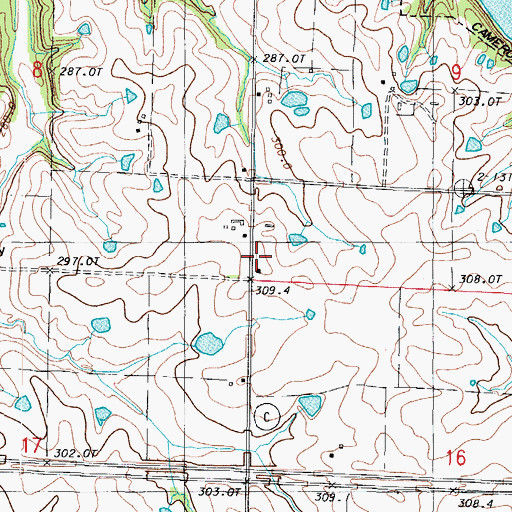 Topographic Map of Summit School, MO