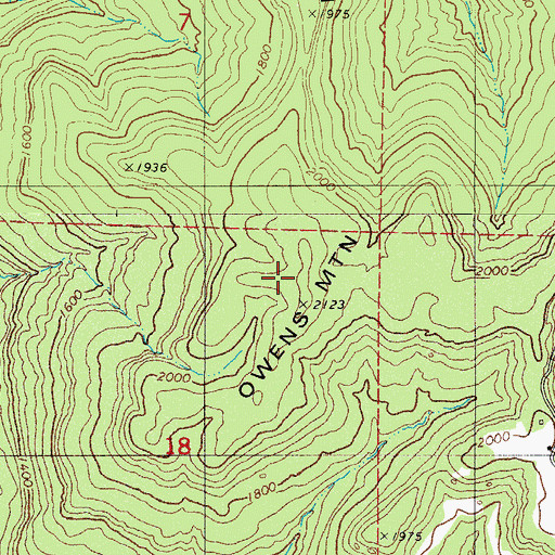 Topographic Map of Owens Mountain, AR