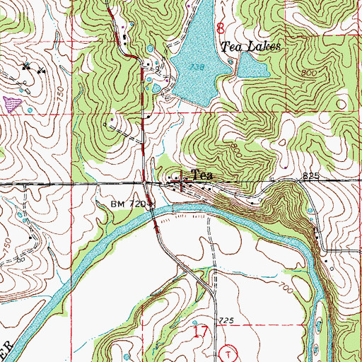 Topographic Map of Tea, MO
