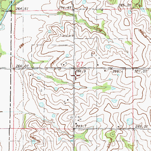 Topographic Map of Thornton School (historical), MO