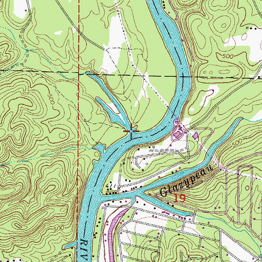 Topographic Map of Owl Creek, AR