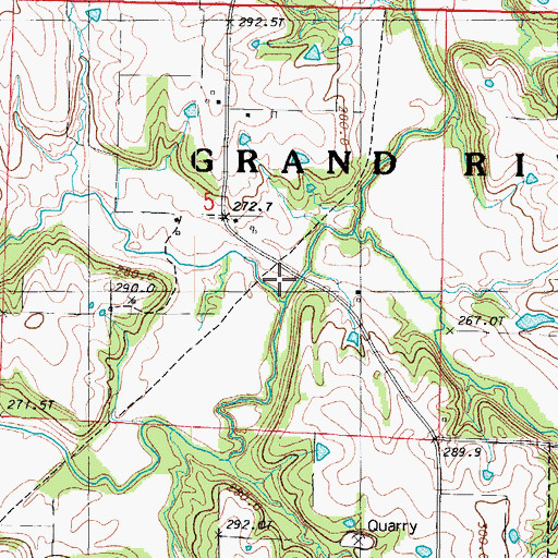 Topographic Map of Wheeler Creek, MO