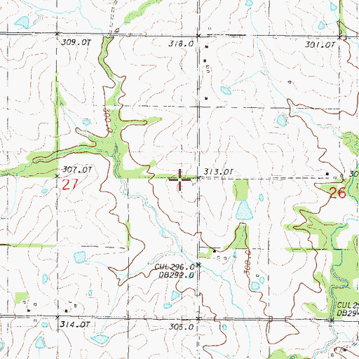 Topographic Map of White Dove School, MO