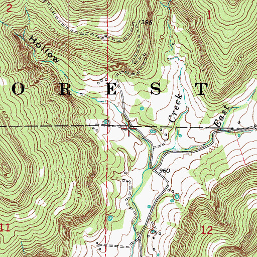 Topographic Map of Owl Hollow, AR