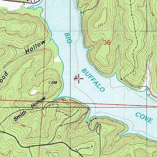 Topographic Map of Big Buffalo Creek, MO