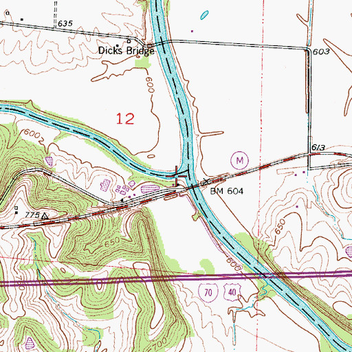 Topographic Map of Blackwater River, MO