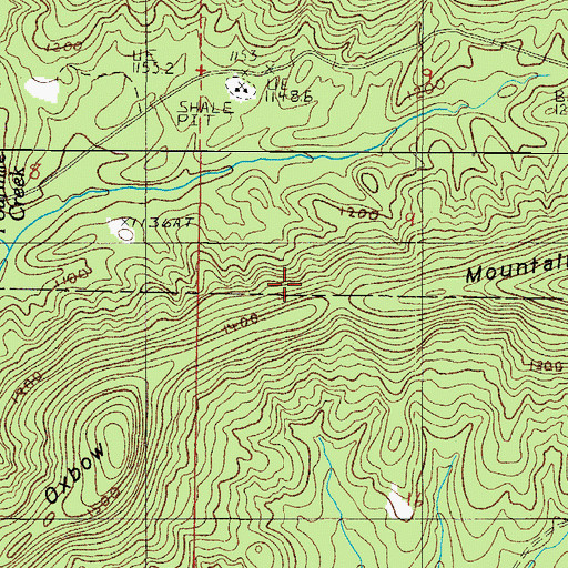 Topographic Map of Oxbow Mountain, AR