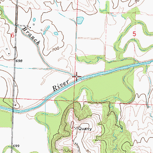 Topographic Map of Colburn Branch, MO