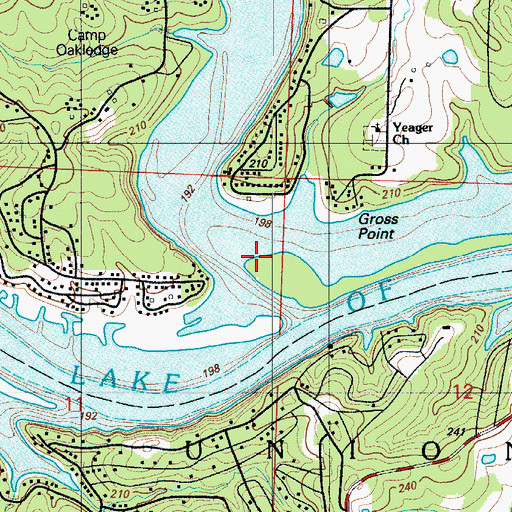 Topographic Map of Cole Camp Creek, MO
