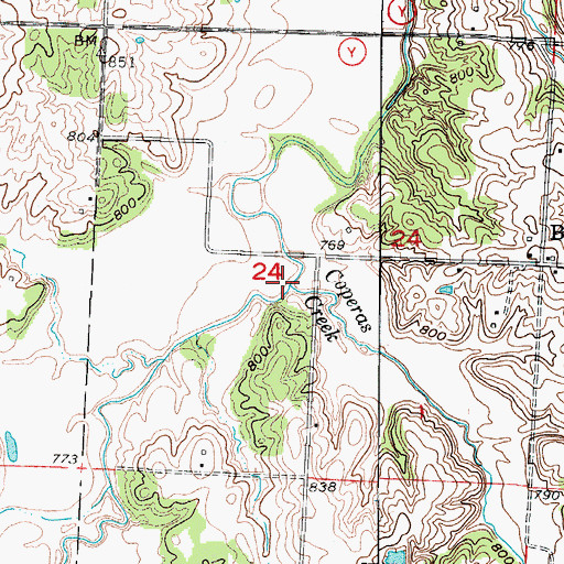 Topographic Map of Coperas Creek, MO