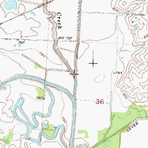Topographic Map of East Lost Creek, MO