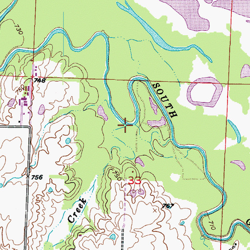 Topographic Map of Fishing Creek, MO