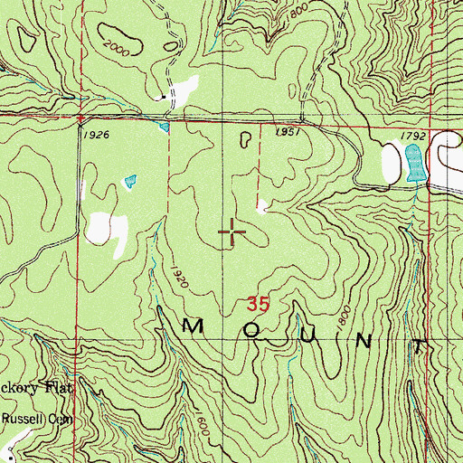 Topographic Map of Ozone Mountain, AR