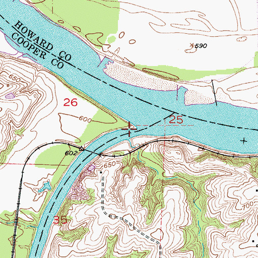 Topographic Map of Lamine River, MO
