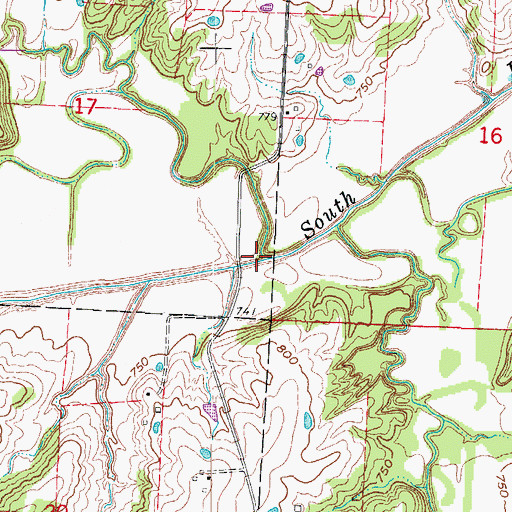 Topographic Map of Little Blackwater Creek, MO