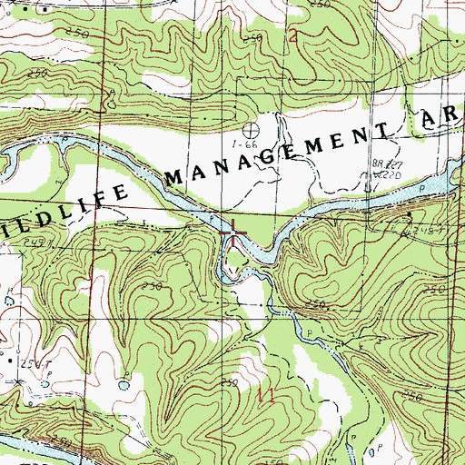 Topographic Map of Mill Creek, MO