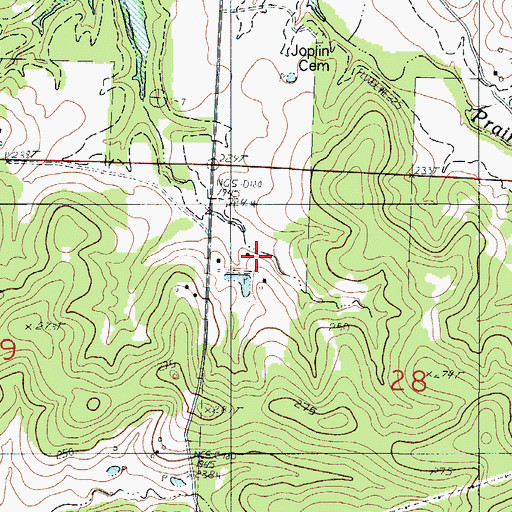 Topographic Map of Mount Herman School, MO