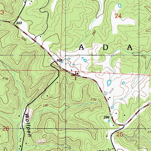 Topographic Map of Mount Taber Church, MO