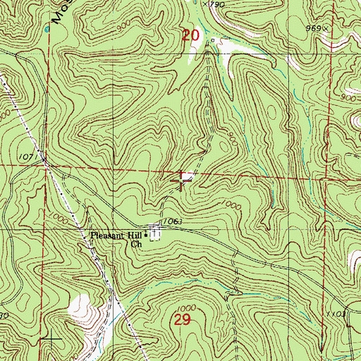 Topographic Map of Pleasant Hill School (historical), MO