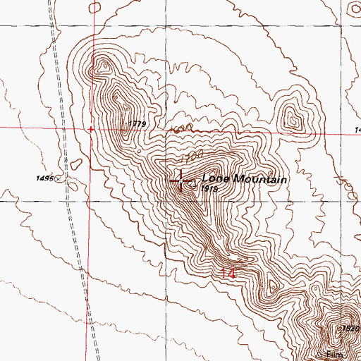Topographic Map of Lone Mountain, AZ