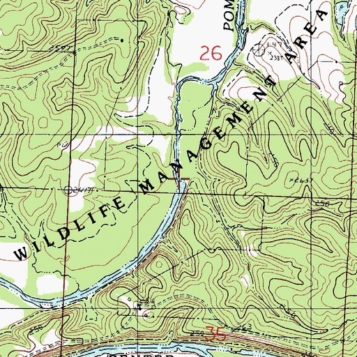 Topographic Map of Pomme de Terre River, MO