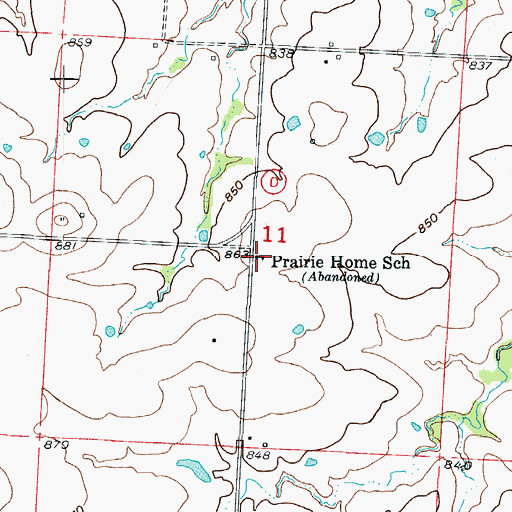 Topographic Map of Prairie Home School (historical), MO