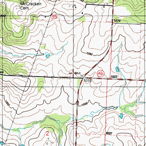 Topographic Map of Prairie Valley School (historical), MO
