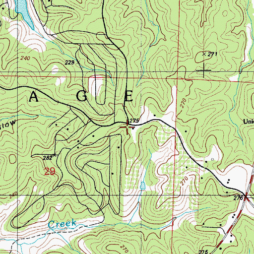 Topographic Map of Taylor School, MO