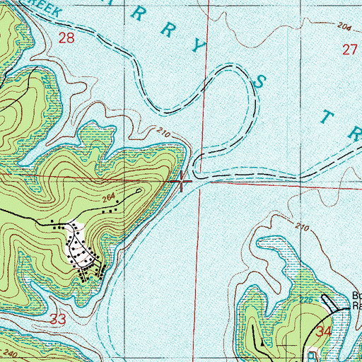 Topographic Map of Tebo Creek, MO