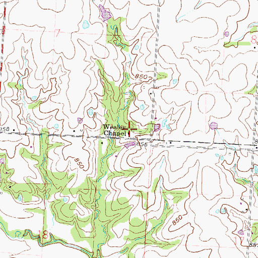 Topographic Map of Wesley Chapel, MO