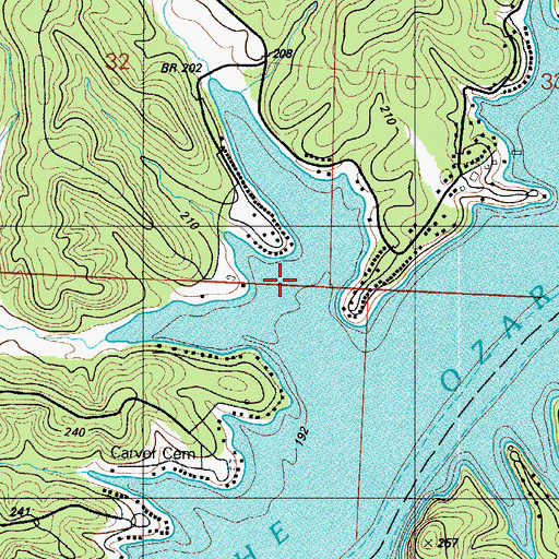 Topographic Map of Wildcat Hollow, MO