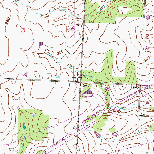 Topographic Map of Brownville School (historical), MO
