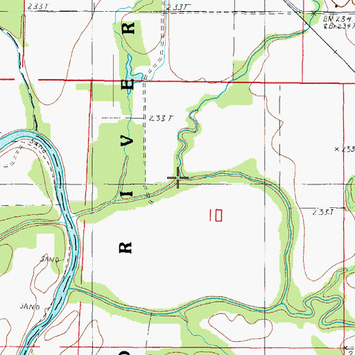 Topographic Map of Brushy Creek, MO