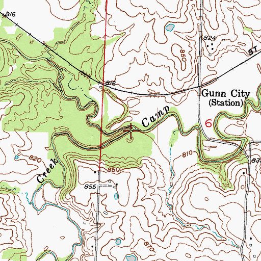 Topographic Map of Clear Creek, MO
