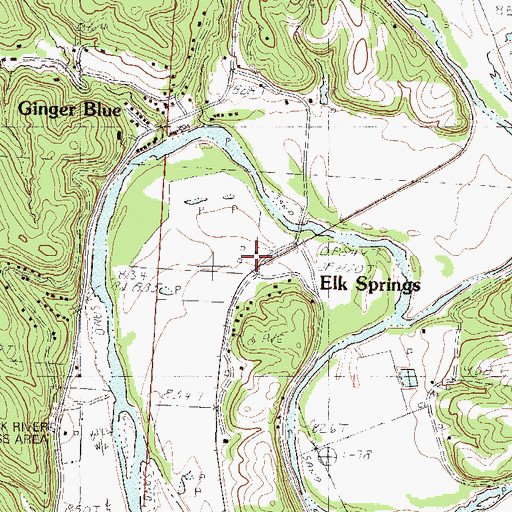 Topographic Map of Elk Springs, MO